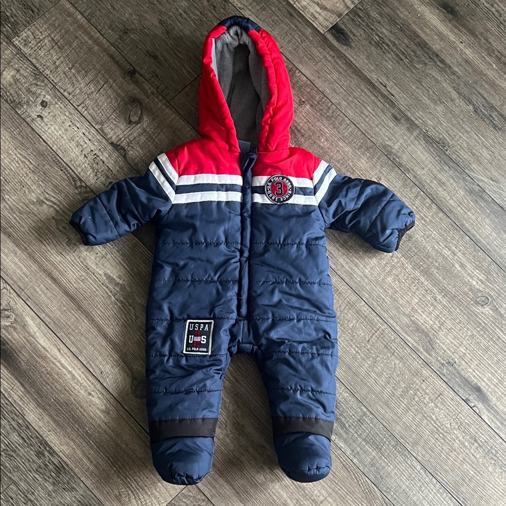 U.S. Polo Assn. Navy and Red Kids Snowsuit